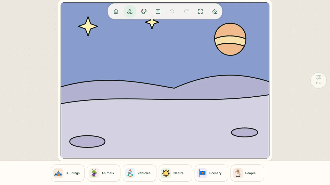 An empty outer space scene ready to build